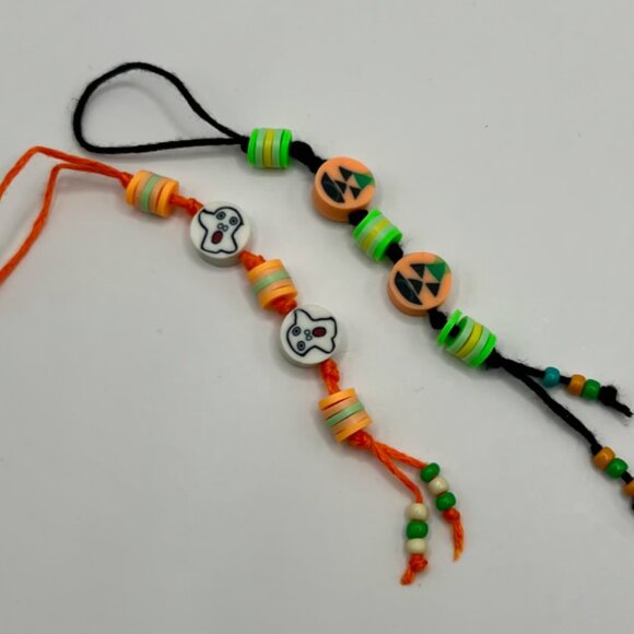 Handmade Halloween Phone Charm Ghost  Pumpkin Lanyard Pendant Chain Car Decor - Picture 1 of 1